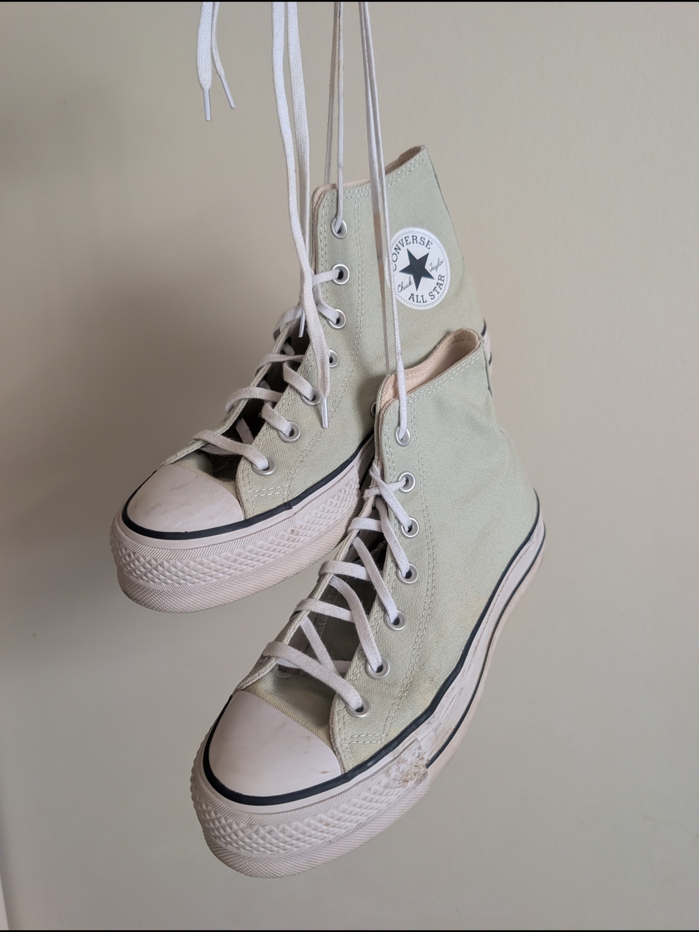 Converse High Top Sneakers in Pale Sage Green